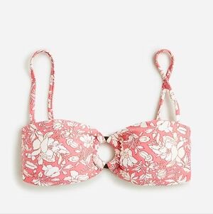 NWT*J CREW O-ring bandeau bikini top in tossed floral women's size 2X